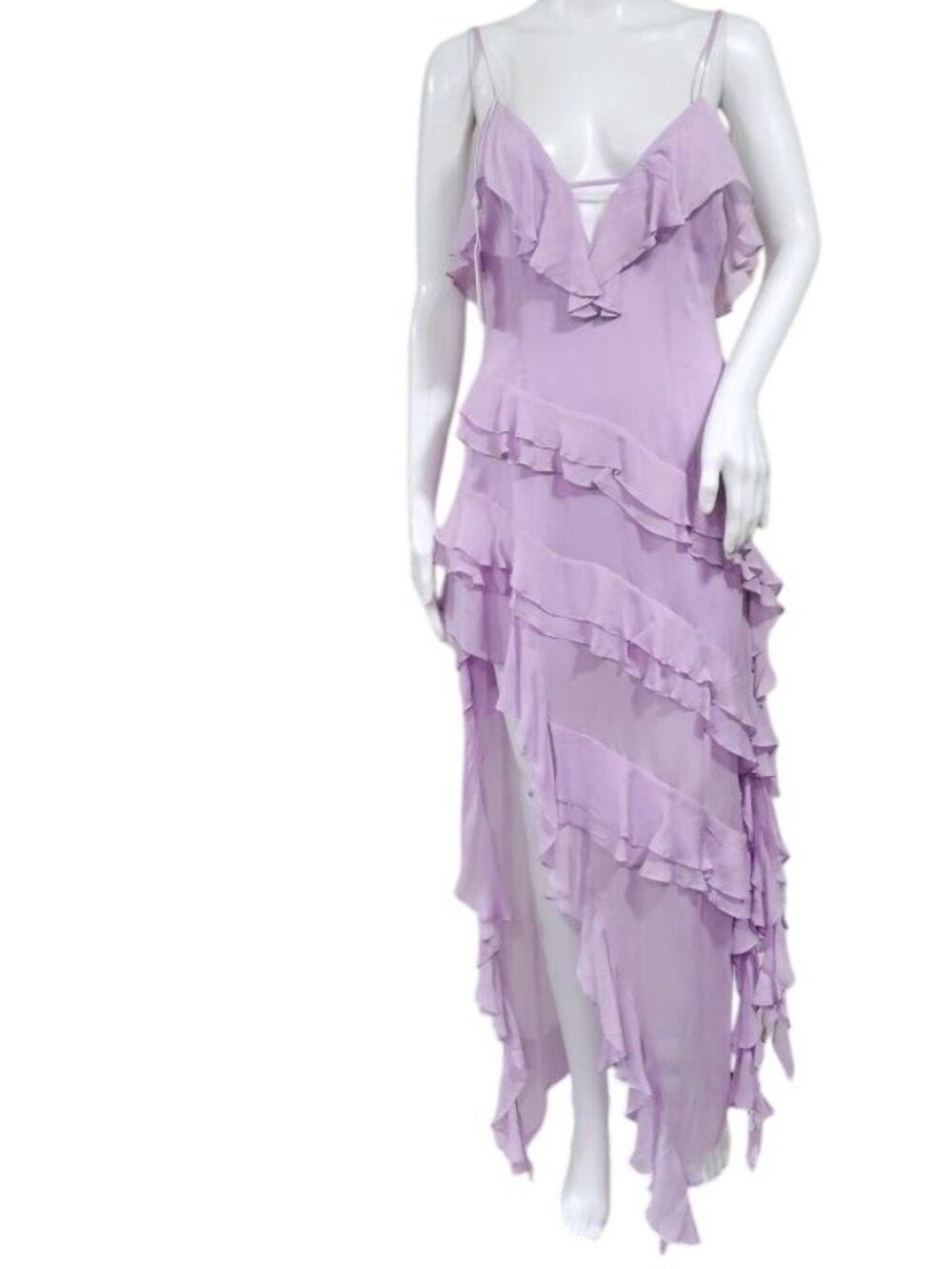Miss Circle Theodora Ruffle Maxi Dress Sz Medium Tiered Festival boho Whimsy - Picture 2 of 16